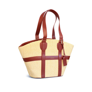 Bolsa maxi shopper trenzada con doble asa WAVES