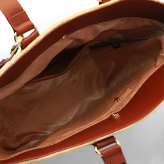 Bolsa maxi shopper trenzada con doble asa WAVES
