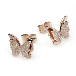 ARETES DE MARIPOSA EN ORO ROSADO